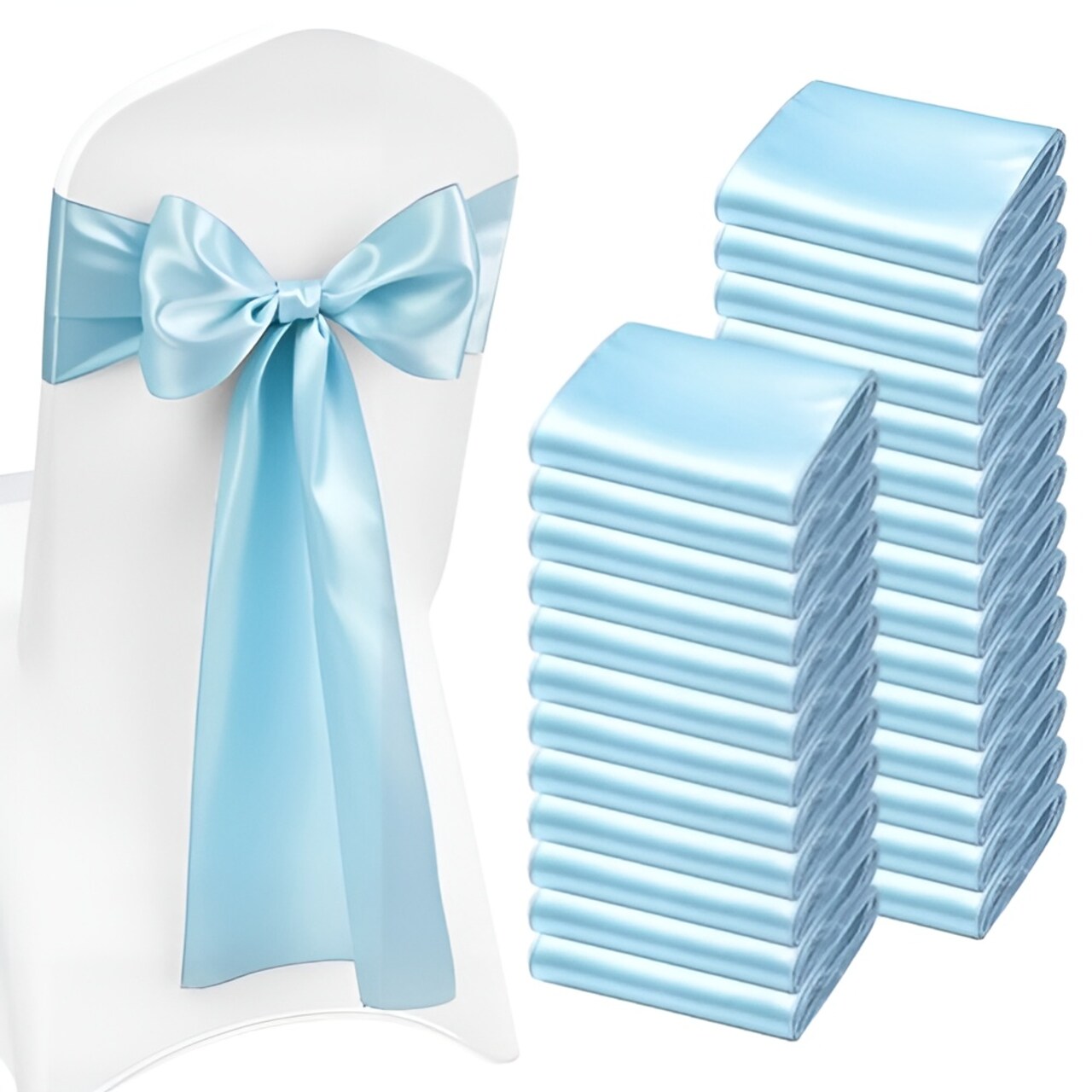 Satin Chair Sashes Wedding Chair Bows Bulk Pack Decorative Chair Ties for Banquet Party Event Chairs